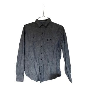 U.S. Polo Assn Mens Big & Tall Blue Chambray Long Sleeve Button-Down Shirt Large